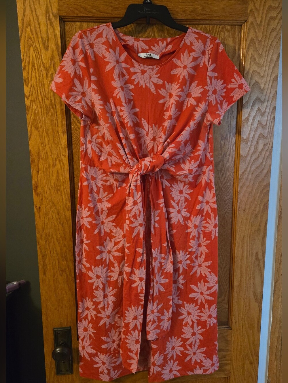 Women’s Red Floral Tie-Front Dress
